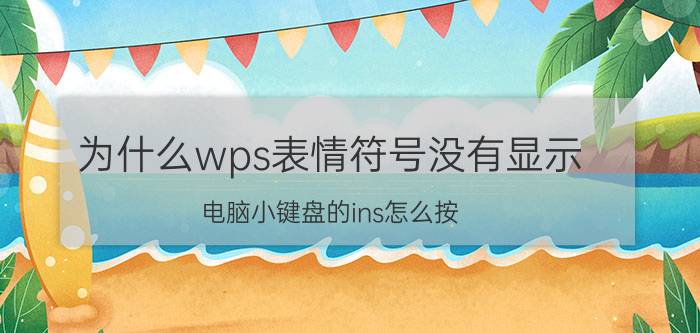 为什么wps表情符号没有显示 电脑小键盘的ins怎么按？